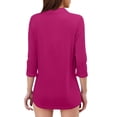 thumbnail image 2 of Long Sleeve Shirts For Women 3/4 Length Sleeve V Neck Collared Tops Summer Business Casual Work Shirts Fashion Outfits Womens Long Sleeve Tops, 2 of 5