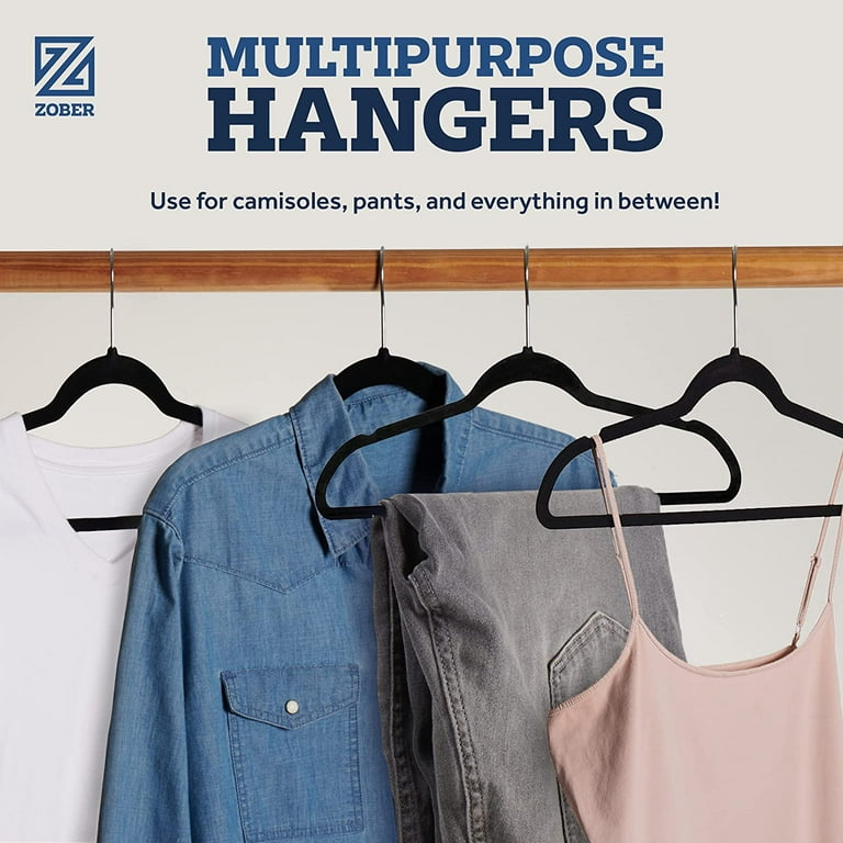 Zober Wooden Hangers 30 Pack - Non Slip Wood Clothes Hanger for Suits,  Pants, Jackets w/Bar & Cut Notches - Heavy Duty Clothing Hanger Set - Coat  Hangers for Closet - White