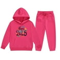 Girl Outfits Size 5 Letter Print 2025 Drop Shoulder Hoodie Sweatshirt