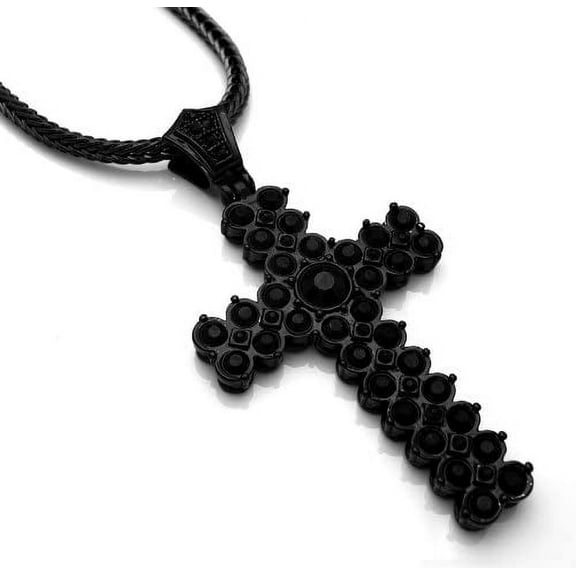 Hip Hop Bling Hematite Black Tone Compostelan Cross Pendant