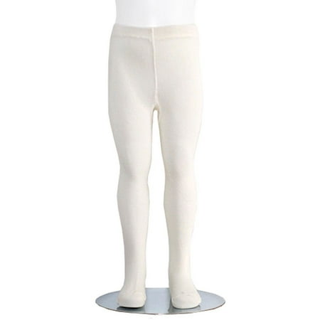 Girls Ivory Tights - Ivory Piccolo Heavyweight Opaque Toddler Little Girls Tights 2T-16
