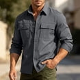 thumbnail image 4 of Kezqiaxn Mens Button Down Shirt Quick Drying Long Sleeve Breathable Work Shirts with Pockets Plus Size Fashion Mens Clothes, 4 of 9