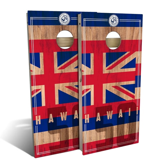 Skip's Garage | Hawaii State Flag 2.0 Backyard 2x4 Cornhole Board Set (24" x 48") | NO Accessories