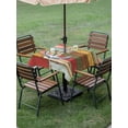 thumbnail image 4 of Outdoor Tablecloths with Umbrella Hole & Zipper, Nautical Anchor 60x60 Inch Square Tablecloths, Country Vintage Colorful Wooden Plank Waterproof Table Cloth, Patio/Pool/Picnic Table Covers, 4 of 8