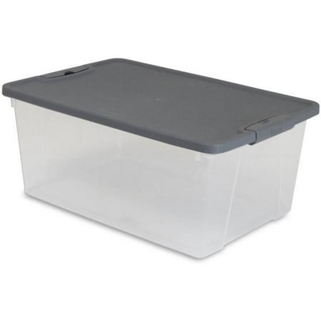 Mainstays 15 Quart Latching Clear Container with Titanium Silver Lid