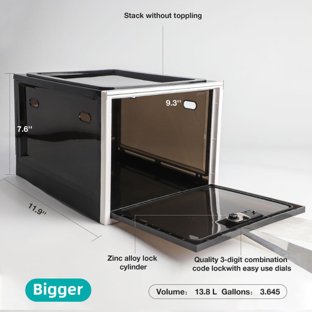 Lockable Box Large Capacity Clear Locking Box For Storage Bin Organizer Box For Fridge Password R6L3 Medicine Food