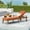 Pumpkin Orange, variant on Jopath Outdoor Wood Lounge Chair, Outdoor Reclining Chair with Rolling Wheels and Adjustable Backrest for Poolside Garden Deck Pumpkin Orange