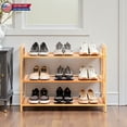 thumbnail image 2 of Hassch 3-Tier Bamboo Shoe Rack, Wooden Shoes Organizer for Entryway & Closet, 26.77"W Free Standing Storage Shelf for Front Door & Small Spaces, Natural, 2 of 9