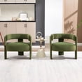 thumbnail image 6 of CQSXDA Mid-Century Modern Velvet Accent Chair Single Sofa with Wooden Legs for Living Room or Bedroom, Green, 6 of 12