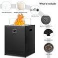 thumbnail image 5 of LHRIVER 22in Square Outdoor Fire Pit -Propane Metal Stove with Lava Rocks , 40000 BTU Heat Output, for Picnics/Bonfires/Patio Gardens, 5 of 8