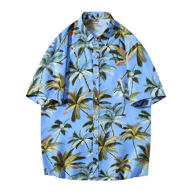 Camisas de Manga Corta de los Hombres Casual Delgado Color Sólido Botón Solapa, Camisa de Manga Corta para los Hombres