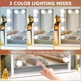thumbnail image 2 of Makeup Mirror with Lights Modern Vanity Mirror x Lightedup Mirror with Color Dimmable Lighting & Mount Touch Sensor with Detachable X Spot Mirror Sleek Metal Frame \u W, 2 of 8