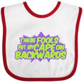 thumbnail image 3 of Inktastic These Fools Put My Cape on Backwards&reg; Pow Purple Boys or Girls Baby Bib, 3 of 4