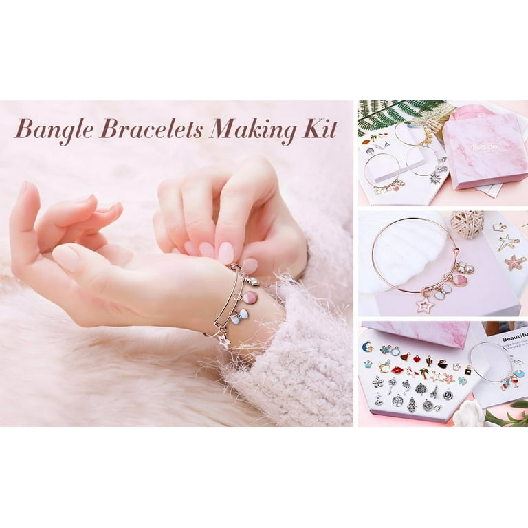 300Pcs Bangle Bracelets Making Kit, Charm Bracelet Making Kit with