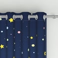 thumbnail image 5 of Aofoto Navy Blue Blackout Curtains for Kids Bedroom Layer Star Cutout Ombre Grommet Curtains,2 Panels, 42x63 inches, 5 of 5