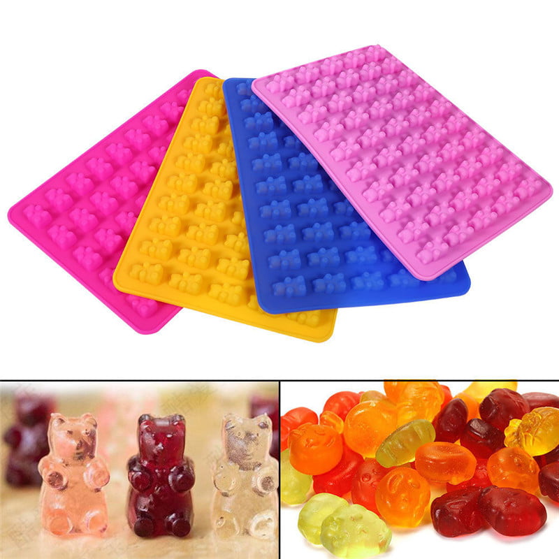 50 Cavity Silicone Gummy Bear Chocolate Mold Candy Maker Ice Tray Jelly Dropper