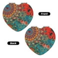 thumbnail image 2 of Kdxio Mandala Colorful Pocket Mirror, 1X/2X Travel Makeup Mirror 2-Sided Folding Small Mirror Portable Double-Sided Magnifying Cosmetic Mirror for Gift-Heart Shape, 2 of 9