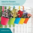 thumbnail image 3 of Ludlz 7 Inch Large Metal Iron Hanging Flower Pots, Fence Hanging Planters, Balcony Railing Planters with Detachable Hook, Multicolor Hanging Bucket for Indoor/Outdoor Decoration, 3 of 8