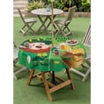 thumbnail image 3 of St. Patrick's Day Outdoor Tablecloth - 54 Inch Round Dining Table Cover, Funny Gnomes Beer Gold Coin Shamrock Green Waterproof Outdoor Table Cloth with Umbrella Hole & Zipper for Picnic/Patio/Party, 3 of 7