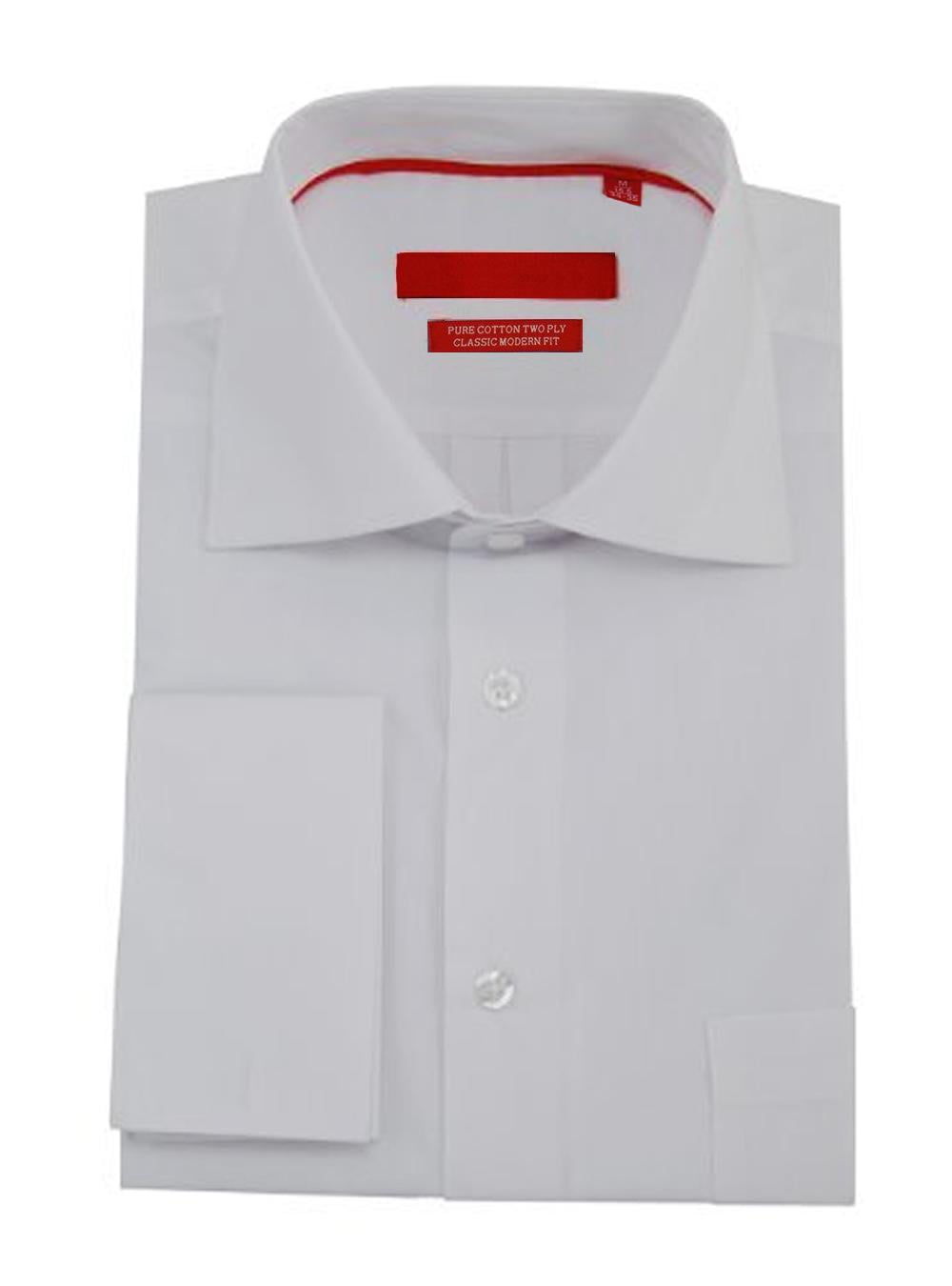 DTI GV Executive Men's Modern Spread Collar French Cuff Cotton Dress