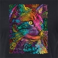 thumbnail image 2 of Colorful Cat Portrait | Cat Lover Owner | Dean Russo Art Animal Lover Mens Premium Tri Blend T-Shirt, True Black, XL, 2 of 5
