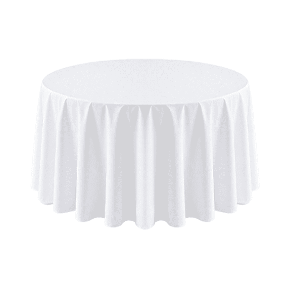 108 inch Round Tablecloth Washable Polyester Table Cloth Decorative Table Cover for Wedding Party Dining Banquet (108 inch,White)