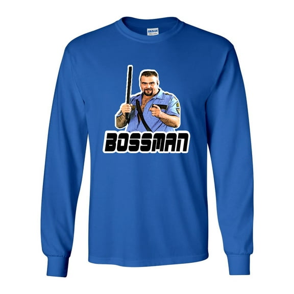 LONG SLEEVE Shedd Shirts Blue Big Bossman WWF WWE "Old School" Youth Small T-Shirt