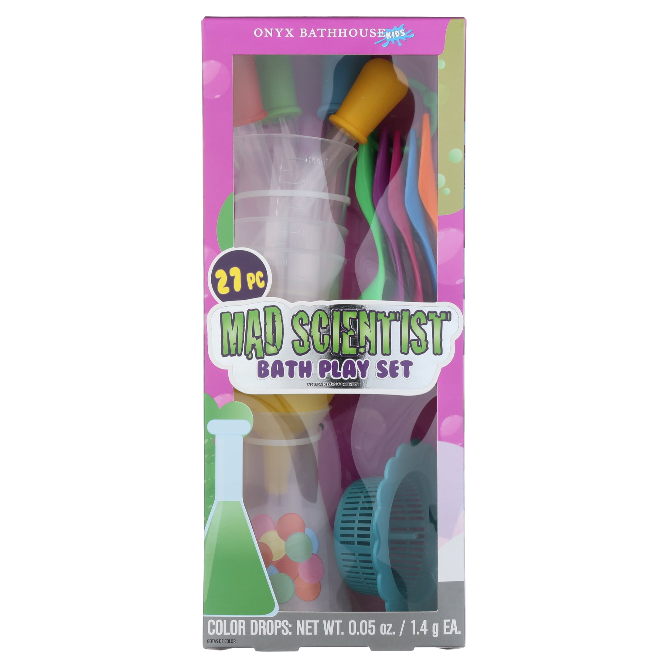 Onyx Bathhouse Mad Scientist Kids Bath Play Set by Onyx Brands, 27 Piece, for Boys or Girls