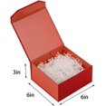 thumbnail image 3 of 1 Pcs 6x6x3 Inch Red Magnetic Gift Box Small Magnetic Box with Crinkle Paper Red Small Gift Box with Shredded Paper Luxury Gift Boxes with Lids for Presents, 3 of 14