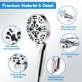thumbnail image 2 of Water Shower Faucet High Pressure 10-mode Handheld Shower Head - Anti-clog Nozzles, Built-in Power Wash to Clean Tub, Tile & Pets, Extra Long 59INCH. Stainless Steel Hose, Wall Overhead Brackets, 2 of 6