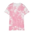 thumbnail image 4 of Nrmvnmi Women’s Oversized Tie-Dye Short Sleeve Tunic Tops Crew Neck Casual Drop Shoulder T Shirts Biker Shorts Set Mothers Day Gifts, 4 of 5