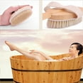 thumbnail image 3 of Fznkrag Long Wood Handle Bath Brush Reach Back Body Shower Bristle Scrubber Spa Back Scrubber Body Brush with Natural Boar Bristles and Long Wooden Handle for Dry Wet Skin Brushing, 3 of 11
