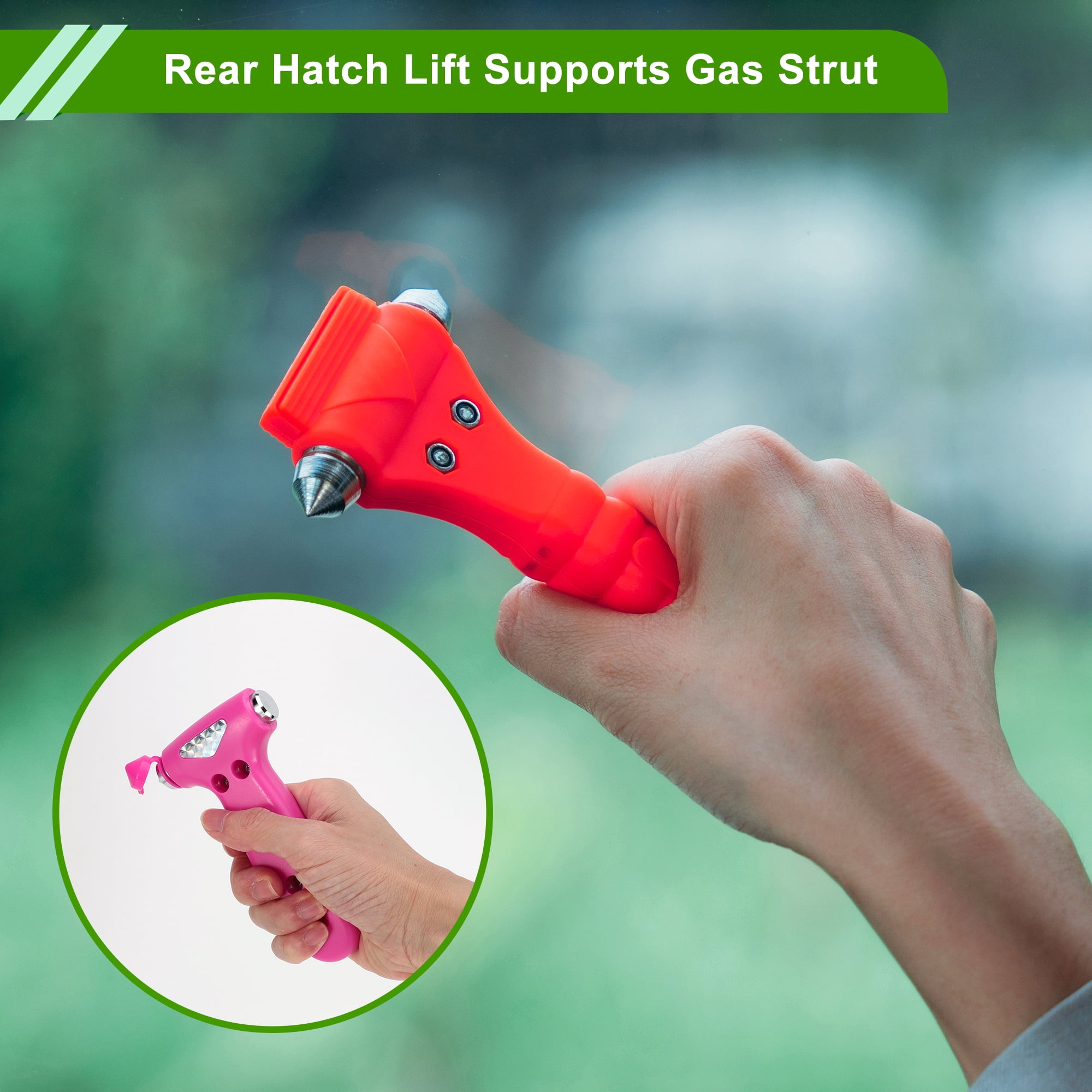 Unique Bargains Universal Car Safety Hammer Escape Tool Black Red