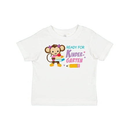 

Inktastic Ready for Kindergarten with Cute Monkey Girls Toddler T-Shirt