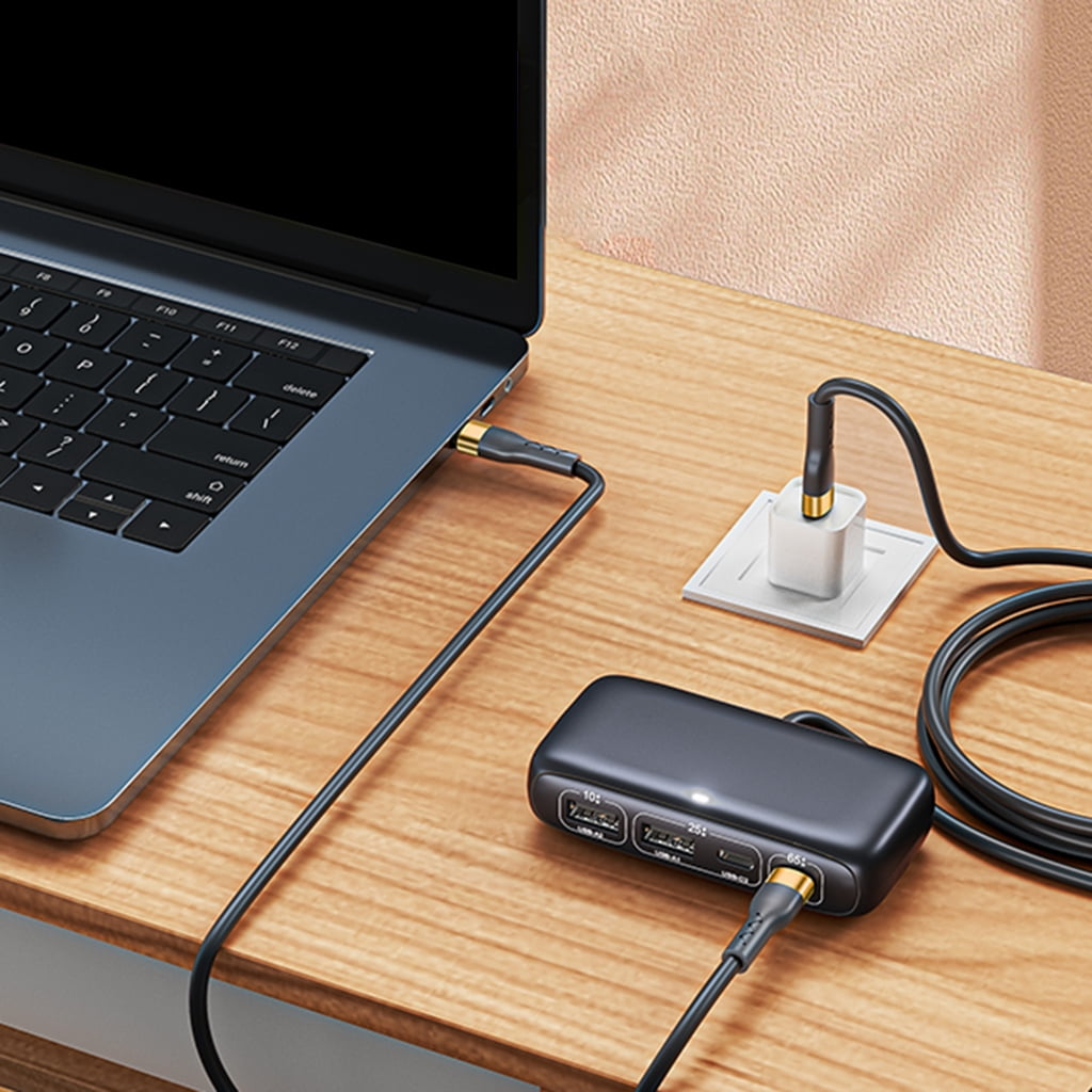 Zeiwohndc Type C Hub 65W Power Delivery Suitable For Type C/USB Notebook Smartphones