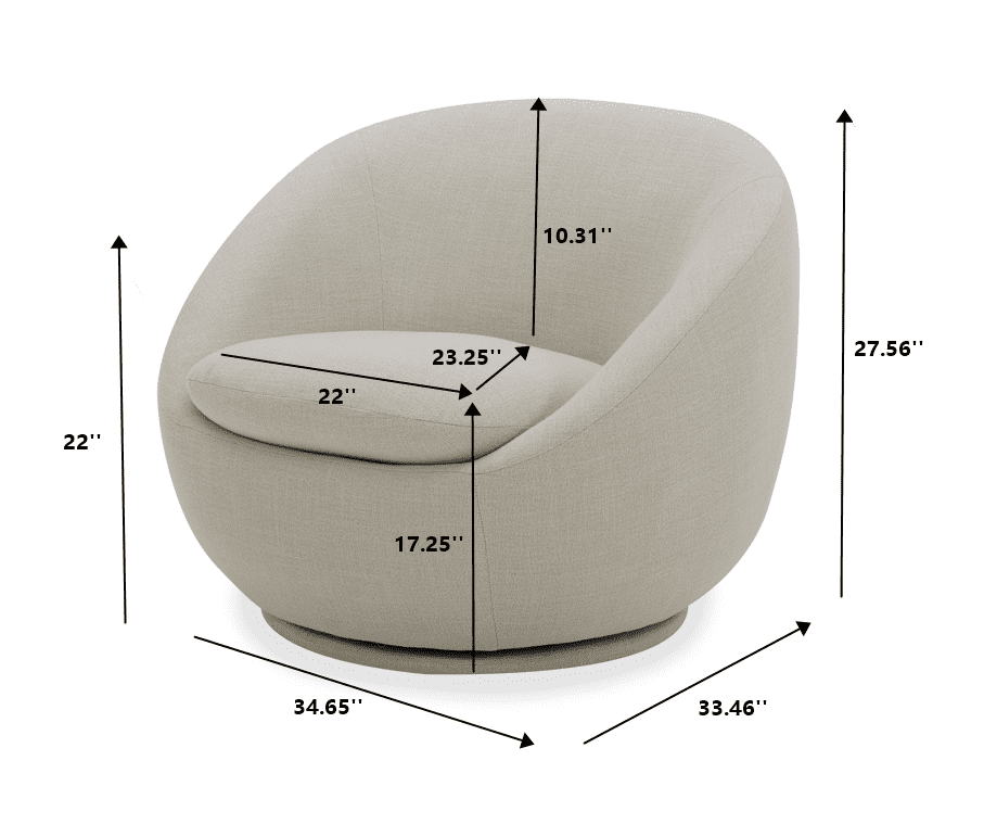 Better Homes & Gardens Mira Swivel Accent Chair, Cream Linen