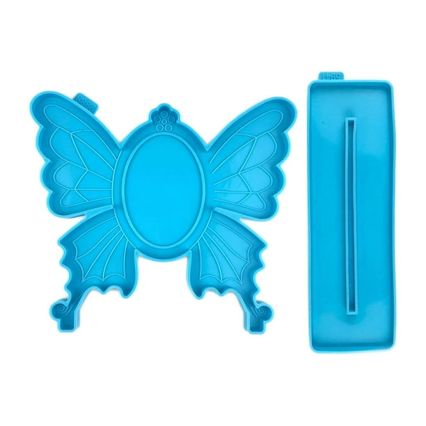 Foto mariposa con foto en forma de mariposa, fotomontaje, bricolaje, fabricación de adornos para regalo de cumpleaños azul