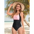 thumbnail image 5 of PPCHVOY Retro One Piece Swimsuit for Women Tummy Control Ruched Slimming Swimsuits with Adjustable Straps Vintage Front Push Up Halter Bathing Suit Modest Full Coverage Swimwear, 5 of 9