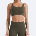 thumbnail image 2 of KHONTS Sports Bras for Women Wireless Tank Top Bralette Seamless Backless Workout Yoga Compression Bra with Padded Army Green XXL, 2 of 7