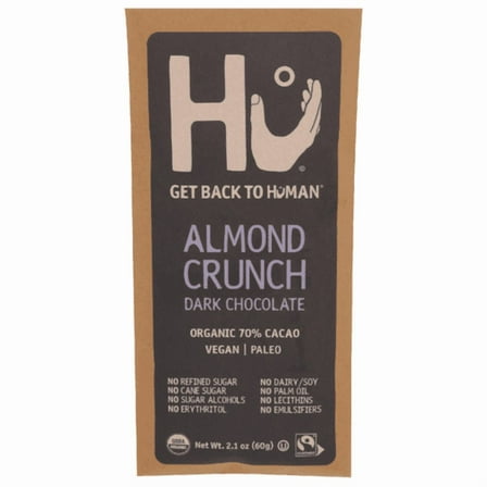 Hu Almond Crunch Organic Dark Chocolate Bar 2.1 oz - Pack of 2