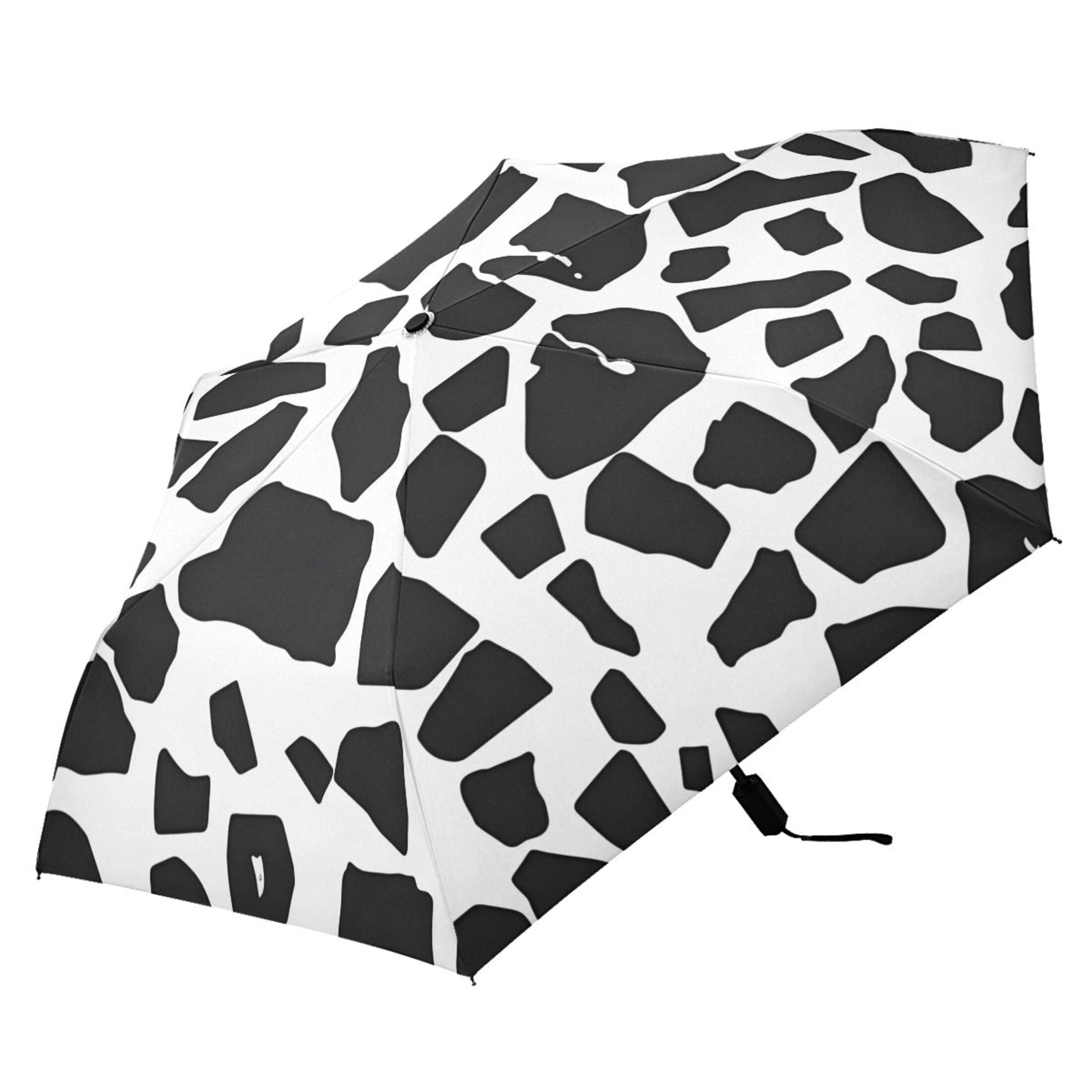 Cow Print Compact Sun Umbrella Windproof Travel Umbrellas for Rain Strong Portable UV Protection