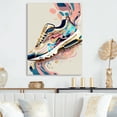 thumbnail image 2 of Designart Pink And Blue Art Deco Sport Shoes Canvas Wall Art, 2 of 5