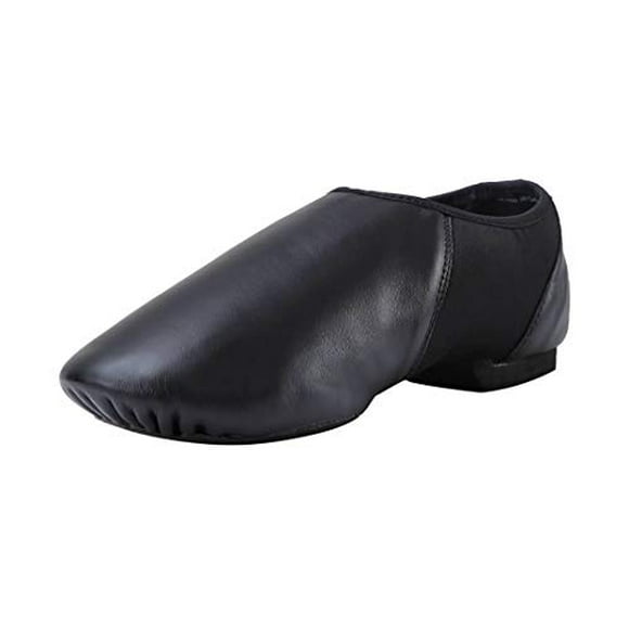 ARCLIBER Chaussures Jazz en Cuir à Enfiler pour Filles Garçons (Grand Enfant) Noir 3.5M