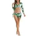 thumbnail image 2 of INSPIRAR CHIC Conjuntos de Bikini Halter Ajustables de 4 Piezas con Cubierta Grande Verde, 2 of 5