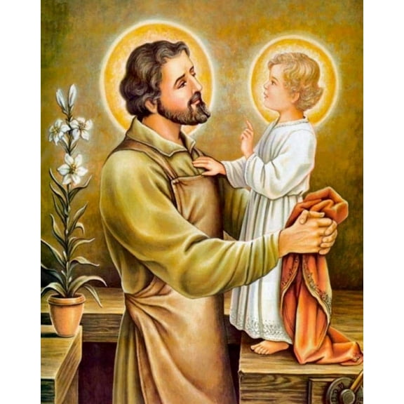 Paint by Numbers Kit for Adults -Saint Joseph Religion- Beginner Oil Paingting Kits Drawing DIY Acrylic Arts Craft Kit Gift for Home Decor 16X20 Inch-