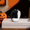 thumbnail image 6 of SeekLGT Halloween Decorations Resin Black and White Cat Figurine, Cute Halloween Desk Decor with Witch Hat, Moon and Pumpkin Statue for Tabletop, Shelf, Mantel, Office, Cake Decoration, 1 pc, 6 of 8