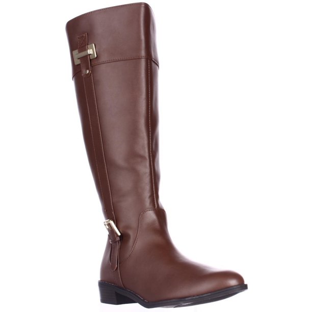 knee high boots cognac color