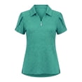 thumbnail image 7 of GUACER Quarter Zip Polo Shirts for Women Short Sleeve Heathered Golf Tennis Tops Casual Activewear Work Blouses, 7 of 7