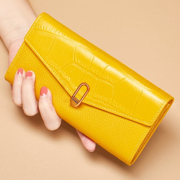 TAZAG pure leather women's long wallet ultra-thin first layer cowhide handmade wallet