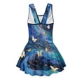 thumbnail image 5 of Tutolipy Butterfly Galaxy Print Sleeveless Bathing Suit, Skirt Wide Straps Girls Swimsuit One Piece for Summer, Size 12-13 Years, 5 of 8